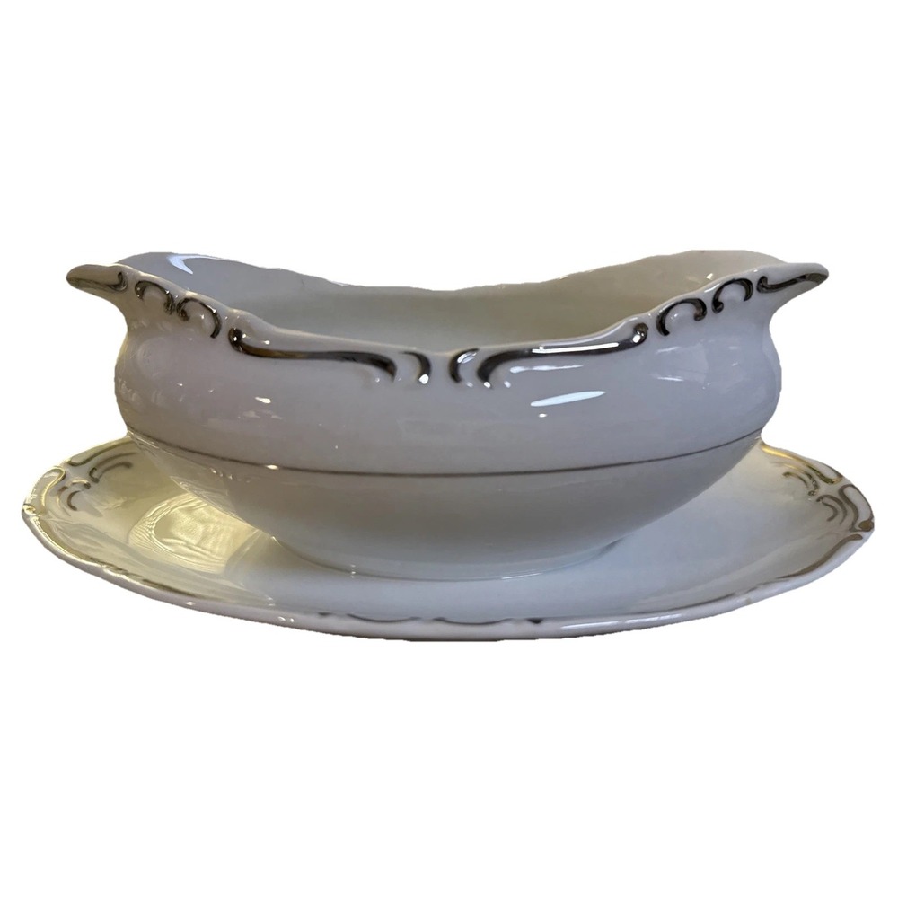 Vintage Ucagco‎ Gravy Boat w/ Attached Under Plate.  Preowned. RARE RETIRED